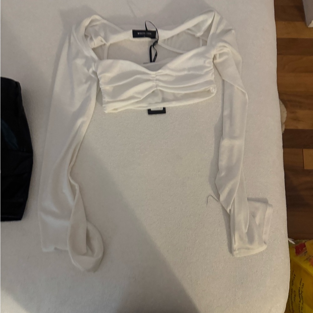 White Fox Boutique White Long Sleeve Crop Top